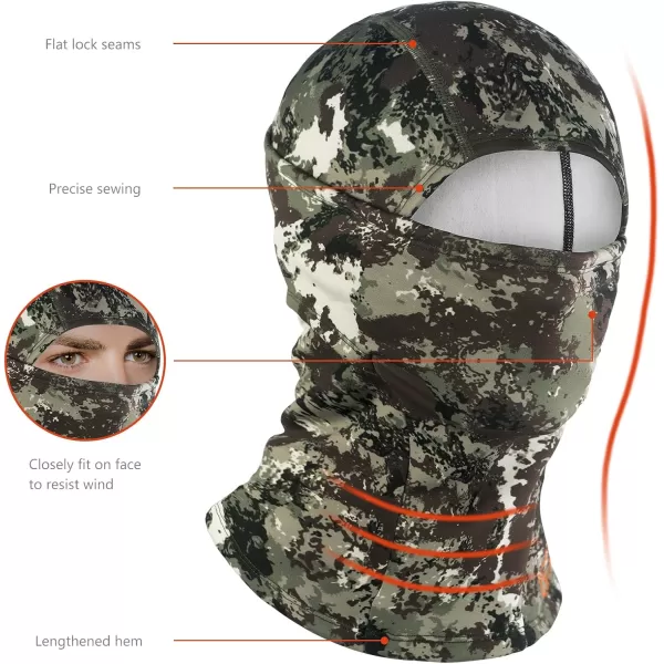 imageBASSDASH Winter Balaclava Fleece Ski Mask Ninja Hood Neck Warmer Fishing HuntingGrunge Camo