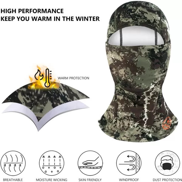 imageBASSDASH Winter Balaclava Fleece Ski Mask Ninja Hood Neck Warmer Fishing HuntingGrunge Camo