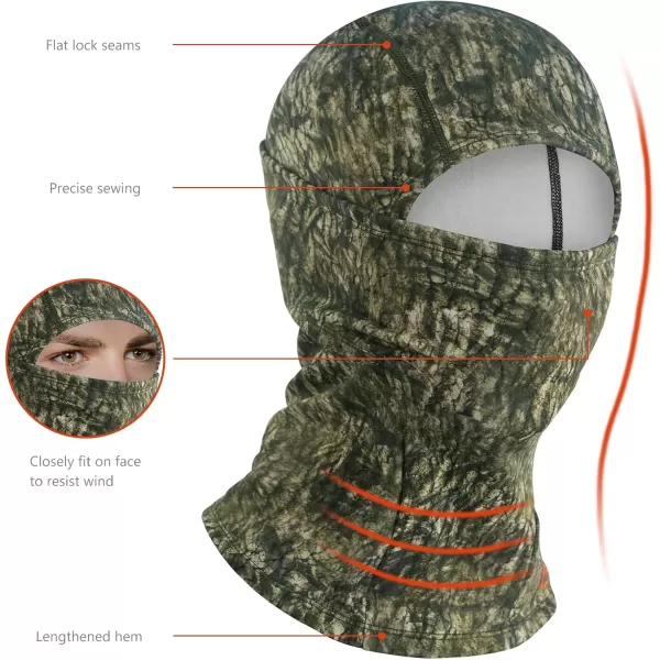 imageBASSDASH Winter Balaclava Fleece Ski Mask Ninja Hood Neck Warmer Fishing HuntingMossy Wood