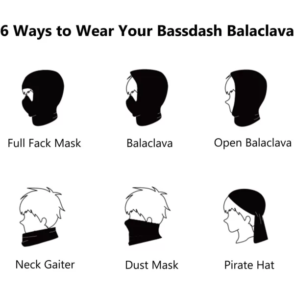 imageBASSDASH Winter Balaclava Fleece Ski Mask Ninja Hood Neck Warmer Fishing HuntingReeds