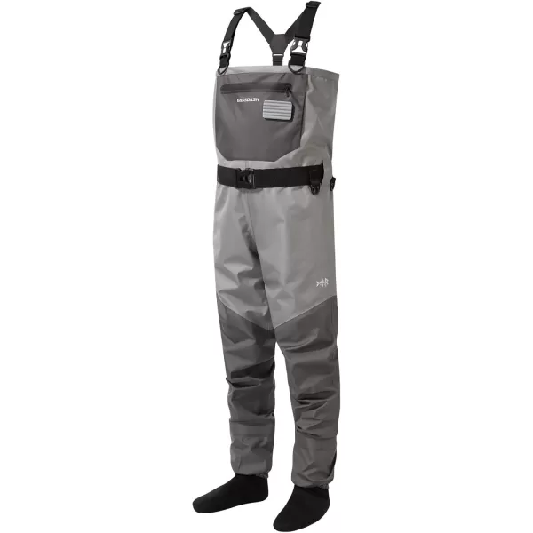 imageBASSDASH FW08 Mens Breathable Waders Waterproof Fly Fishing Chest FishingGrey