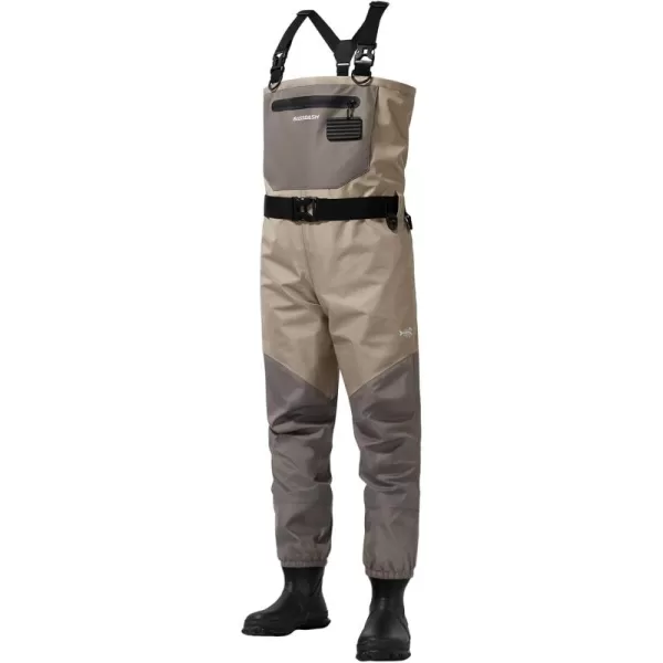 imageBASSDASH FW08 Mens Breathable Waders Waterproof Fly Fishing Chest FishingKhaki