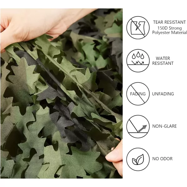 imageBASSDASH Camo Netting with Back Meshing Camouflage Mesh Water Resistant for Hunting Blind Theme Decoration Sunshade CoverWoodland Camo II