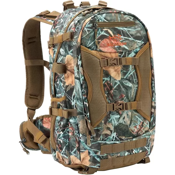 imageBASSDASH Hunting Backpack with BowRifle Holder Removable Waist Belt Rain Cover Camo Water Resistant 44LHp01