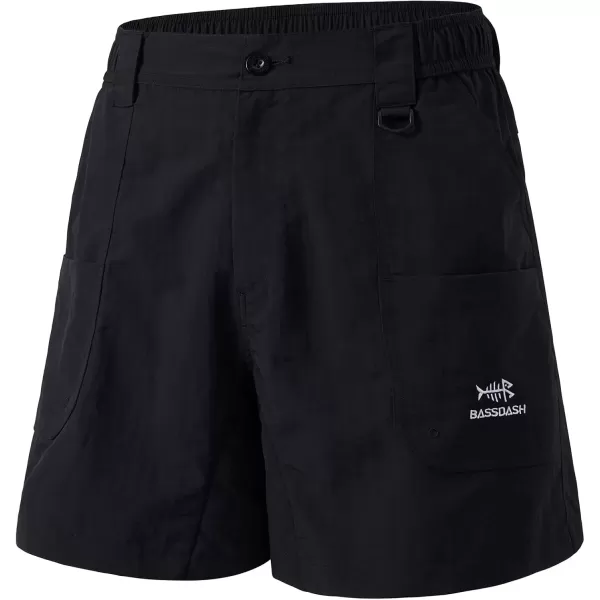 imageBASSDASH Mens 6quot Fishing Shorts UPF 50 Water Resistant Quick Dry Hiking Cargo Shorts with Multi PocketBlack