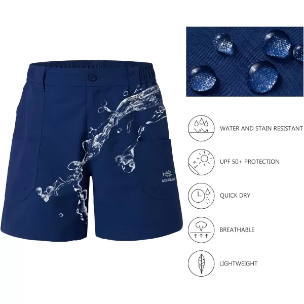 imageBASSDASH Mens 6quot Fishing Shorts UPF 50 Water Resistant Quick Dry Hiking Cargo Shorts with Multi PocketDark Blue