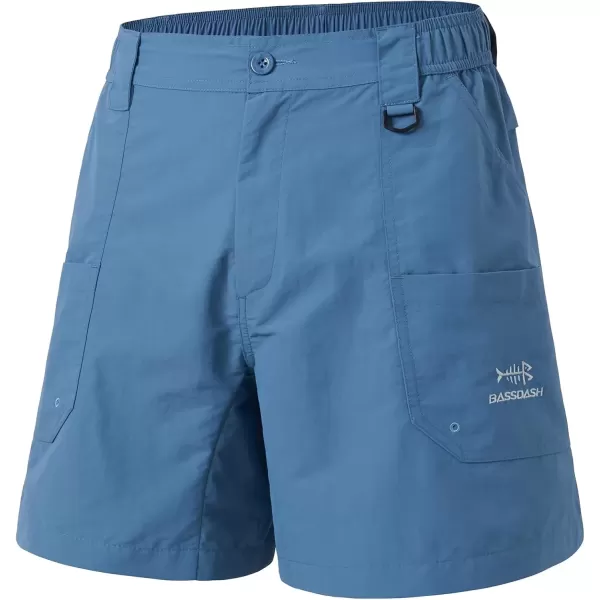 imageBASSDASH Mens 6quot Fishing Shorts UPF 50 Water Resistant Quick Dry Hiking Cargo Shorts with Multi PocketDusty Blue