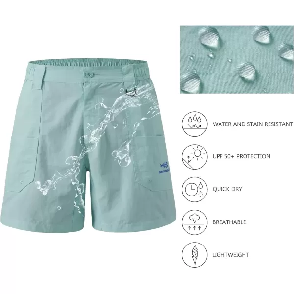 imageBASSDASH Mens 6quot Fishing Shorts UPF 50 Water Resistant Quick Dry Hiking Cargo Shorts with Multi PocketSeafoam