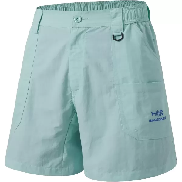 imageBASSDASH Mens 6quot Fishing Shorts UPF 50 Water Resistant Quick Dry Hiking Cargo Shorts with Multi PocketSeafoam