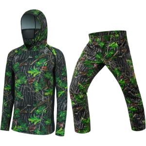 imageBASSDASH Green Leaf Hunting Fishing HoodiesXL ampamp Lightweight Pants38quot W x 32quot L Bundle