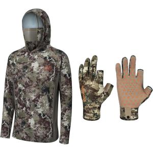 imageBASSDASH Grunge Camo Hunting Fishing  Hunting HoodieMedium ampamp GlovesXLarge Bundle