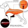 imageBASSDASH Dog Insulated Coat Safety Vest Water Resistant Chest Protection Reflective High Visibility for Hunting OutdoorBlaze Orange