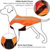 imageBASSDASH Dog Insulated Coat Safety Vest Water Resistant Chest Protection Reflective High Visibility for Hunting OutdoorBlaze Orange