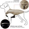 imageBASSDASH Dog Insulated Coat Safety Vest Water Resistant Chest Protection Reflective High Visibility for Hunting OutdoorBrown