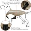 imageBASSDASH Dog Insulated Coat Safety Vest Water Resistant Chest Protection Reflective High Visibility for Hunting OutdoorBrown