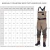 imageBASSDASH Mens Breathable Chest and Waist Convertible Waders for Fishing Hunting Stocking Foot and Boot Foot Waders Large King