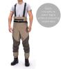 imageBASSDASH Mens Breathable Chest and Waist Convertible Waders for Fishing Hunting Stocking Foot and Boot Foot Waders Large King