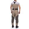 imageBASSDASH Mens Breathable Chest and Waist Convertible Waders for Fishing Hunting Stocking Foot and Boot Foot Waders Large King