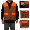 imageBASSDASH Multi Pockets Upland Field Bird Hunting Vest Blaze Orange Brown Water Resistant Rip Stop for Men WomenBrownBlaze Orange