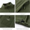 imageBASSDASH AllDay Mens Full Zip Fleece Jacket Soft Sweatshirt Breathable MidWeight Polar Fleece Winter Coat with PocketsArmy Green