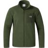 imageBASSDASH AllDay Mens Full Zip Fleece Jacket Soft Sweatshirt Breathable MidWeight Polar Fleece Winter Coat with PocketsArmy Green