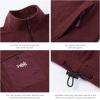 imageBASSDASH AllDay Mens Full Zip Fleece Jacket Soft Sweatshirt Breathable MidWeight Polar Fleece Winter Coat with PocketsBurgundy