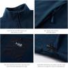 imageBASSDASH AllDay Mens Full Zip Fleece Jacket Soft Sweatshirt Breathable MidWeight Polar Fleece Winter Coat with PocketsDark Blue