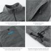 imageBASSDASH AllDay Mens Full Zip Fleece Jacket Soft Sweatshirt Breathable MidWeight Polar Fleece Winter Coat with PocketsDark Heather Grey