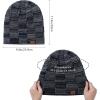 imageBASSDASH Winter Slouchy Beanies Thick Fleece Lined Skull Cap for Men Women Warm Knitting HatDark Grey