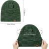 imageBASSDASH Winter Slouchy Beanies Thick Fleece Lined Skull Cap for Men Women Warm Knitting HatForest Green