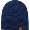 imageBASSDASH Winter Slouchy Beanies Thick Fleece Lined Skull Cap for Men Women Warm Knitting HatPrussian Blue