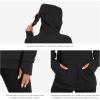 imageBASSDASH Womens Fleece Fishing Hoodie with Neck Gaiter Water Resistant Performance Hiking Sweatshirt PulloverBlack