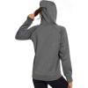 imageBASSDASH Womens Fleece Fishing Hoodie with Neck Gaiter Water Resistant Performance Hiking Sweatshirt PulloverDark Heather Grey