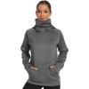 imageBASSDASH Womens Fleece Fishing Hoodie with Neck Gaiter Water Resistant Performance Hiking Sweatshirt PulloverDark Heather Grey