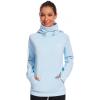 imageBASSDASH Womens Fleece Fishing Hoodie with Neck Gaiter Water Resistant Performance Hiking Sweatshirt PulloverLight Blue