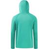 imageBASSDASH Youth UPF 50 Hooded Shirts with Mask UV Neck Gaiter Sun Protection Long Sleeve T Shirt for Fishing SwimAqua Green