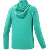 imageBASSDASH Youth UPF 50 Hooded Shirts with Mask UV Neck Gaiter Sun Protection Long Sleeve T Shirt for Fishing SwimAqua Green