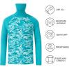 imageBASSDASH Youth UPF 50 Hooded Shirts with Mask UV Neck Gaiter Sun Protection Long Sleeve T Shirt for Fishing SwimCoastal ShadeShark