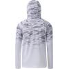 imageBASSDASH Youth UPF 50 Hooded Shirts with Mask UV Neck Gaiter Sun Protection Long Sleeve T Shirt for Fishing SwimGrey Fish Gradient
