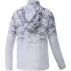 imageBASSDASH Youth UPF 50 Hooded Shirts with Mask UV Neck Gaiter Sun Protection Long Sleeve T Shirt for Fishing SwimGrey Fish Gradient