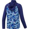 imageBASSDASH Youth UPF 50 Hooded Shirts with Mask UV Neck Gaiter Sun Protection Long Sleeve T Shirt for Fishing SwimNavy BlueShark
