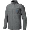 imageBASSDASH AllDay Mens Full Zip Fleece Jacket Soft Sweatshirt Breathable MidWeight Polar Fleece Winter Coat with PocketsDark Heather Grey