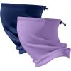 imageBASSDASH Unisex 2 Pack Fleece Neck Warmer Gaiter with Breathing Holes Wind Resistant Face Mask for Winter Hunting FishingDark Blue  Lilac