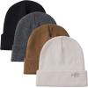 imageBASSDASH Winter Stretchy Knit Beanie Hats Soft Warm for Men Women Lightweight Stylish Unisex Cuffed Beanies Pack of 4Collection B