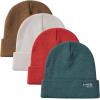 imageBASSDASH Winter Stretchy Knit Beanie Hats Soft Warm for Men Women Lightweight Stylish Unisex Cuffed Beanies Pack of 4Collection F