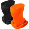 imageBASSDASH Unisex 2 Pack Fleece Neck Warmer Gaiter with Breathing Holes Wind Resistant Face Mask for Winter Hunting FishingBlack  Blaze Orange