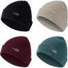 imageBASSDASH Winter Stretchy Knit Beanie Hats Soft Warm for Men Women Lightweight Stylish Unisex Cuffed Beanies Pack of 4Collection D