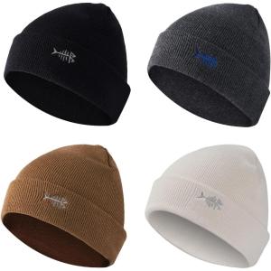 imageBASSDASH Winter Stretchy Knit Beanie Hats Soft Warm for Men Women Lightweight Stylish Unisex Cuffed Beanies Pack of 4Collection B