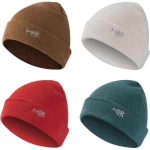 imageBASSDASH Winter Stretchy Knit Beanie Hats Soft Warm for Men Women Lightweight Stylish Unisex Cuffed Beanies Pack of 4Collection F