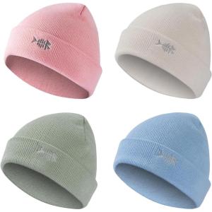 imageBASSDASH Winter Stretchy Knit Beanie Hats Soft Warm for Men Women Lightweight Stylish Unisex Cuffed Beanies Pack of 4Collection G